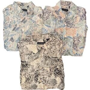 Lot of Vtg Barry Bricken Mens Artsy Tropical Hawaiian Shirts Button Up sz medium
